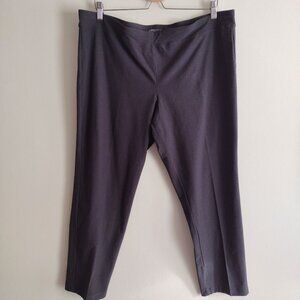 Eileen Fisher Gray Stretch Crepe Pant Womens 1X Washable Ankle Trouser